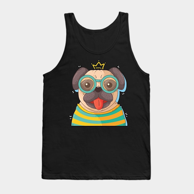 King of nerdy dogs - PUG Tank Top by Printaha